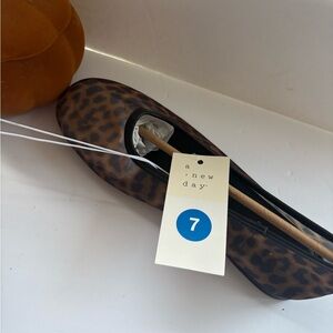 A New Day Brown and Black Animal Print Flat